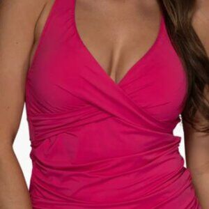 Jantzen Pink Wrap Tankini Bikini Top size 10, bottom size 8